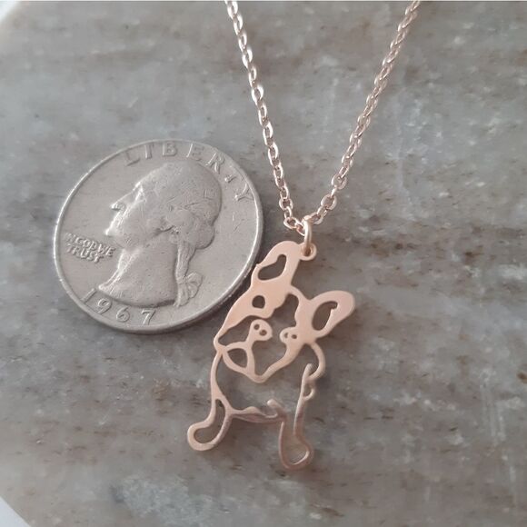 French Bulldog Shiny Charm Stainless Steel Adjustable 18" - 20" Necklace - Picture 6 of 12